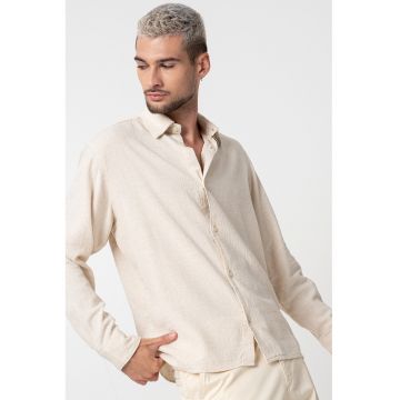 Camasa relaxed-fit din amestec de in