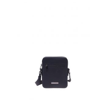 Geanta crossbody de piele cu aspect perforat