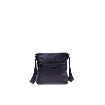 Geanta crossbody de piele cu fermoar