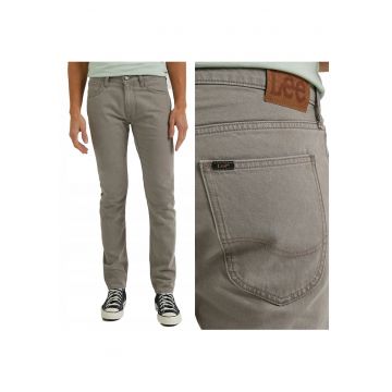 Pantaloni Barbati -  Luke - Slim Fit - Picioare Inguste - Talie Medie - 5 Buzunare - Fermoar - Confortabili - Elastici - 99% Bumbac - 1% Elastan - Gri