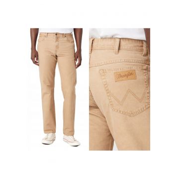 Pantaloni Barbati -  Texas - Straight Fit - Picioare Drepte - Talie Medie - 5 Buzunare - Fermoar - Confortabili - Elastici - 98% Bumbac - 2% Elastan - Bej