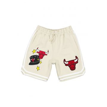 Pantaloni scurti cu aplicatii Chicago Bulls