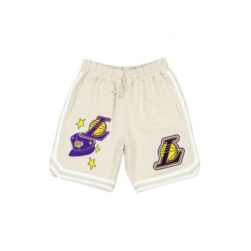 Pantaloni scurti cu aplicatii Los Angeles Lakers