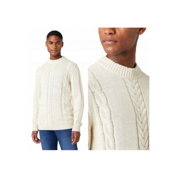 Pulover Barbati -  Hemp Knit - Regular Fit - 47% Fibra De Canepa - 36% Poliester - 17% Bumbac - Confortabil - Respirabil - Material Durabil - Ideal Pentru Zile Mai Racoroase - Bej
