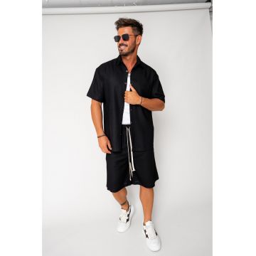 Set Lion din In camasa si pantalon scurt Black 17734