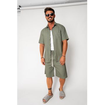 Set Lion din In camasa si pantalon scurt Olive 17716