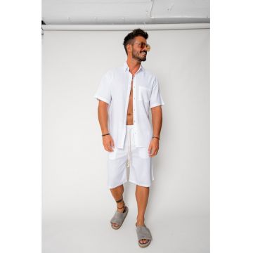 Set Lion din In camasa si pantalon scurt White 17729