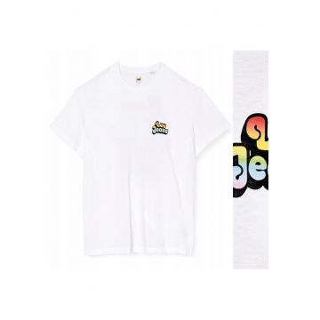 Tricou Barbati -  Pride Tee Chest Grap - Regular Fit - Design Clasic - 100% Bumbac - Confortabil - Respirabil - Ideal Pentru Zi Cu Zi - Alb