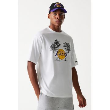 Tricou cu decolteu la baza gatului NBA LA Lakers Palm Tree