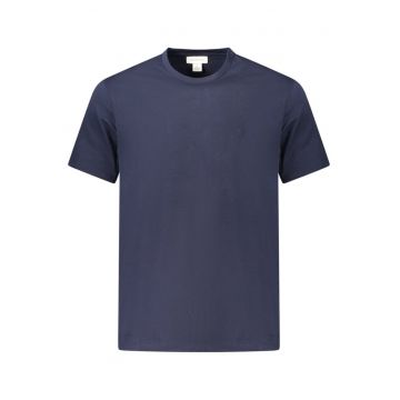 Tricou din bumbac cu decolteu la baza gatului si detaliu logo