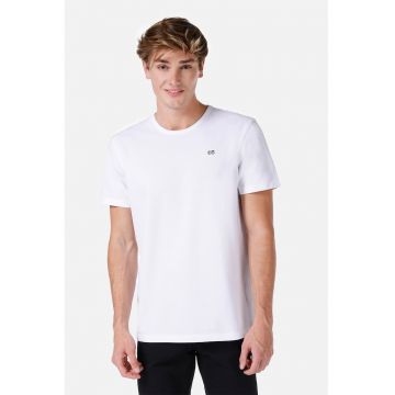 Tricou uni cu decolteu la baza gatului
