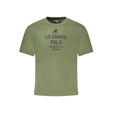 U.S. Grand POLO Tricou barbati cu imprimeu din bumbac - regular fit - verde
