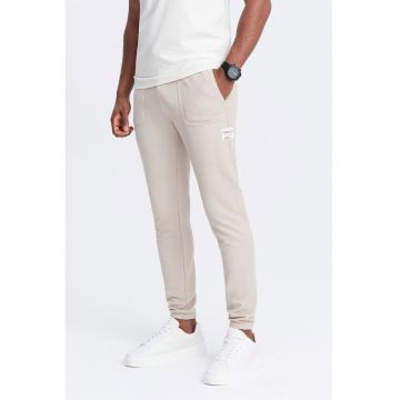Pantaloni de trening cu talie ajustabila - Bej deschis