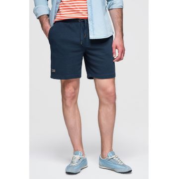 Pantaloni scurti din amestec de bumbac cu buzunare laterale - Albastru petrol