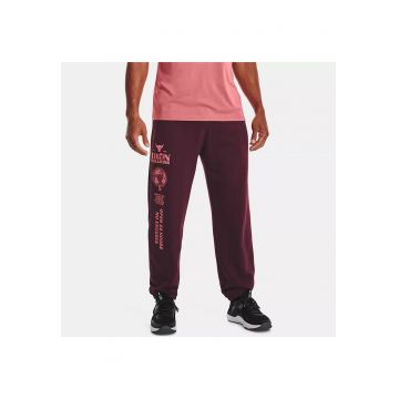 Pantaloni sport barbati UA PROJECT ROCK HEAVYWEIGHT TERRY bumbac rosu