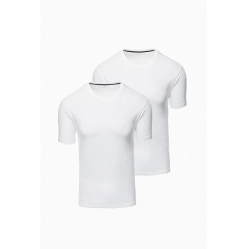 Set de tricouri cu decolteu la baza gatului - 2 piese - Alb optic