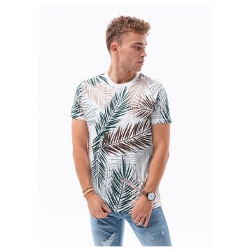 Tricou din bumbac cu imprimeu tropical