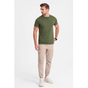 Tricou uni cu decolteu la baza gatului