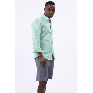 Camasa oxford din bumbac si in cu model in dungi