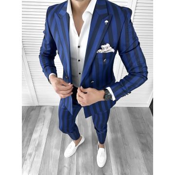 Pantaloni barbati eleganti gri in carouri 1047 P18-4.1