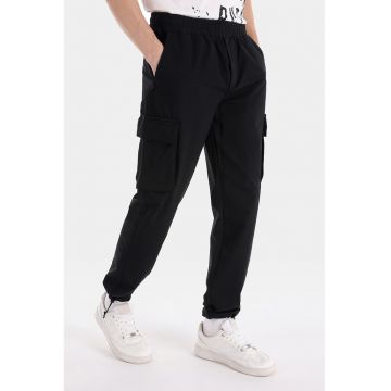 Pantaloni cargo cu talie elastica