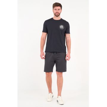 Pantaloni scurti din amestec de bumbac cu buzunare cu fermoar