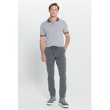 Pantaloni slim-fit cu snur