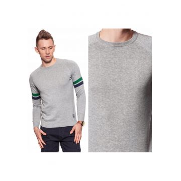 Pulover Barbati -  Model RAGLAN KNIT - Bumbac Moale - Maneci Raglan - Croiala Regular Fit - Fara Inchidere - Marimea 2XL - Albastru