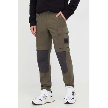 The North Face pantaloni bărbați, culoarea verde, drepți