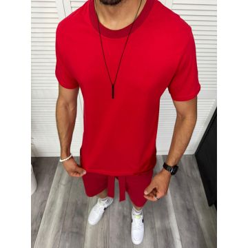 Trening barbati rosu pantaloni + tricou 13296 D2-2.4