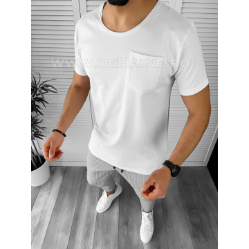 Tricou barbati alb slim fit cu mici defecte 2384 N5-4.1