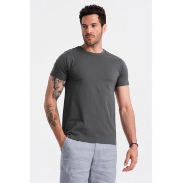 Tricou cu decolteu la baza gatului si model uni