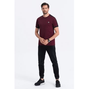 Tricou cu decolteu rotund - Visiniu