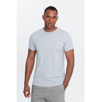 Tricou uni cu decolteu la baza gatului