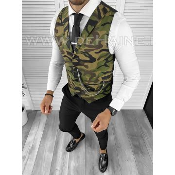 Vesta barbati eleganta slim fit camuflaj B8060  O1-4.2
