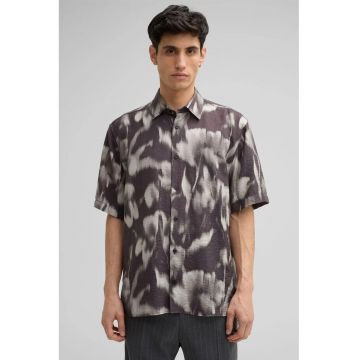 Camasa cu maneca scurta si imprimeu - Negru - XXL