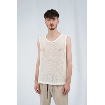 Maiou din plasă oversize - Alb