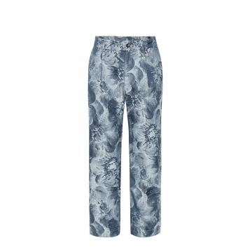 Pantaloni drepti cu design abstract