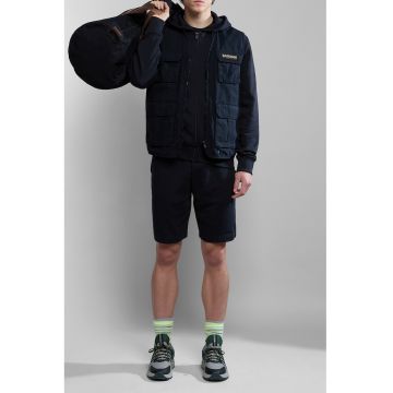 Pantaloni scurti cu snur si buzunare laterale - Negru