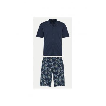 Pijama barbati -  303703363 - Bumbac - M INTL - Albastru