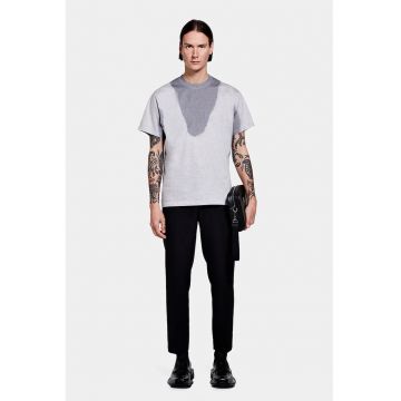 Tricou image oversize cu efect sweat