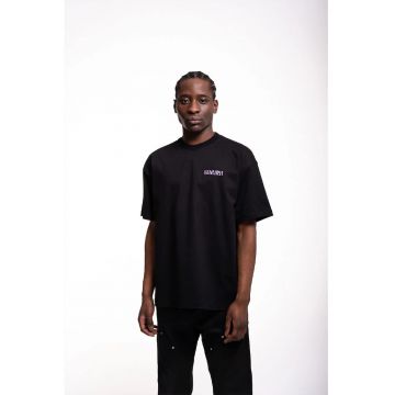 Tricou oversize cu print ISH1039 - Negru