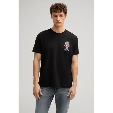 Tricou regular fit cu guler rotund și print 30045691