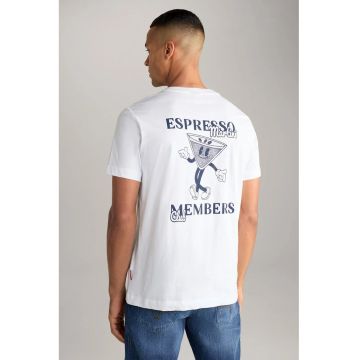 Tricou regular fit cu guler rotund și print pe spate