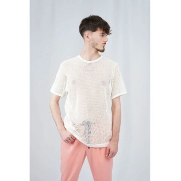 Tricou regular fit din plasa