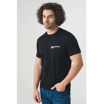 Tricou slim fit de bumbac organic - Negru