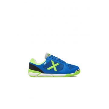 Ghete fotbal -  38013 - Piele ecologica - Albastru