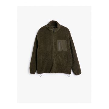 Jacheta supradimensionata din fleece - Kaki