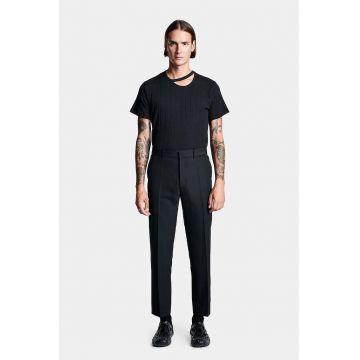 Pantalon crop clasic cu talie inalta