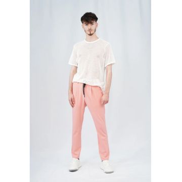 Pantaloni chino cu elastic in talie - snur si buzunare laterale